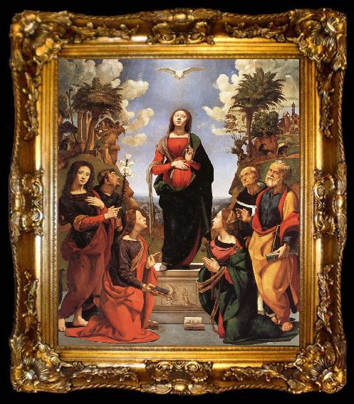 framed  Piero di Cosimo The Immaculate Conception and Six.Saints, ta009-2